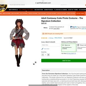 Spirit Halloween Women’s Pirate Costume